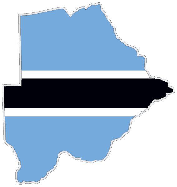 Botswana | Auf Contour geschnittene Flagge Botswana | Auf Contour geschnittene Flagge