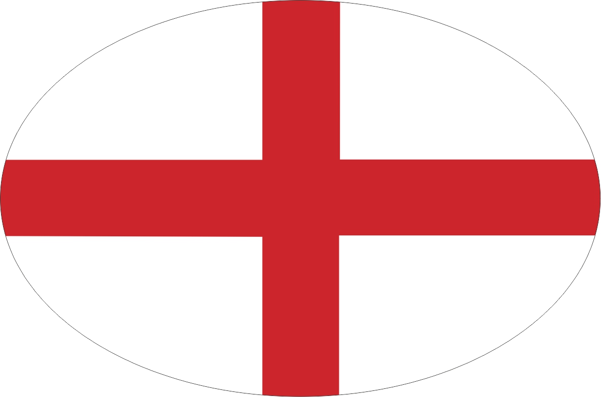 England | Aufkleber in ovaler Form