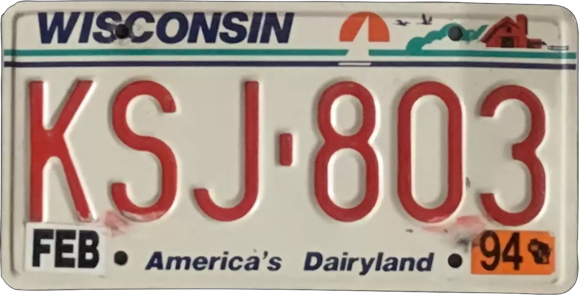 USA-Kennzeichen als Aufkleber | Wisconsin.1