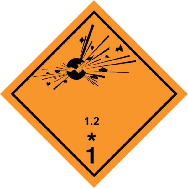 Gefahrgutaufkleber .003-Kategorie 1.2