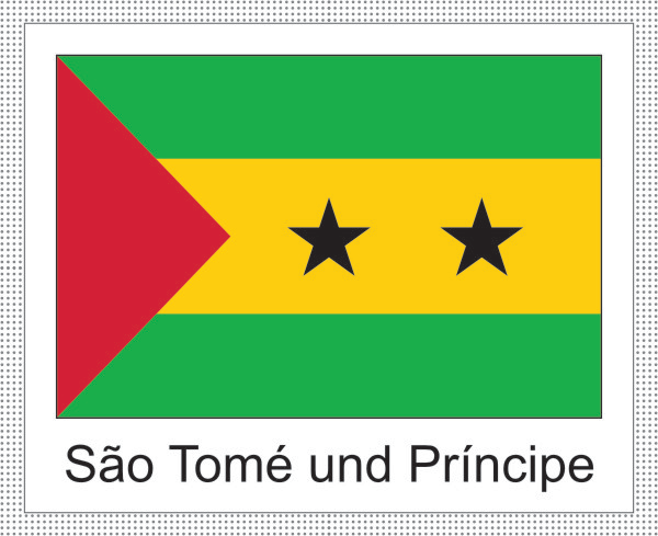 São Tomé und Príncipe | Aufkleber mit weissem Design
