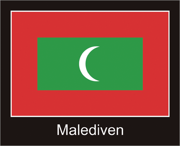 Malediven | Aufkleber mit schwarzem Design 