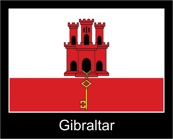 Gibraltar | Aufkleber mit schwarzem Design