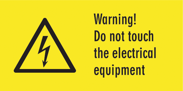 Warnzeichenaufkleber Elektro .054- Warning! Do not touch the electrical equipment (alt)