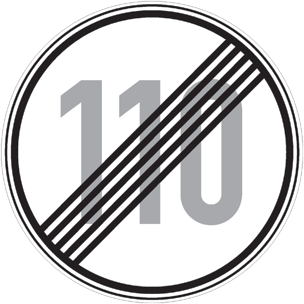  Verkehrszeichen 278.110 - Ende der zulässigen Höchstgeschwindigkeit 110 km/h