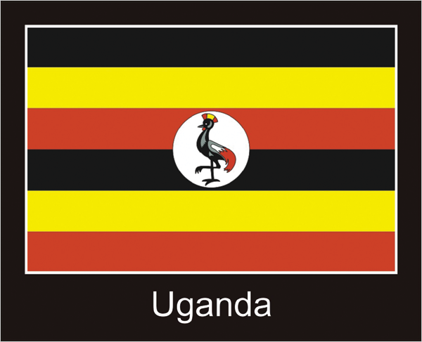 Uganda | Aufkleber mit schwarzem Design 