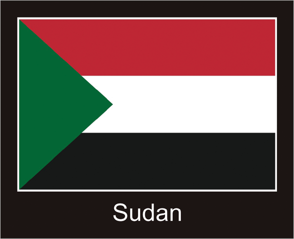 Flagge | Sudan -schwarzes Design