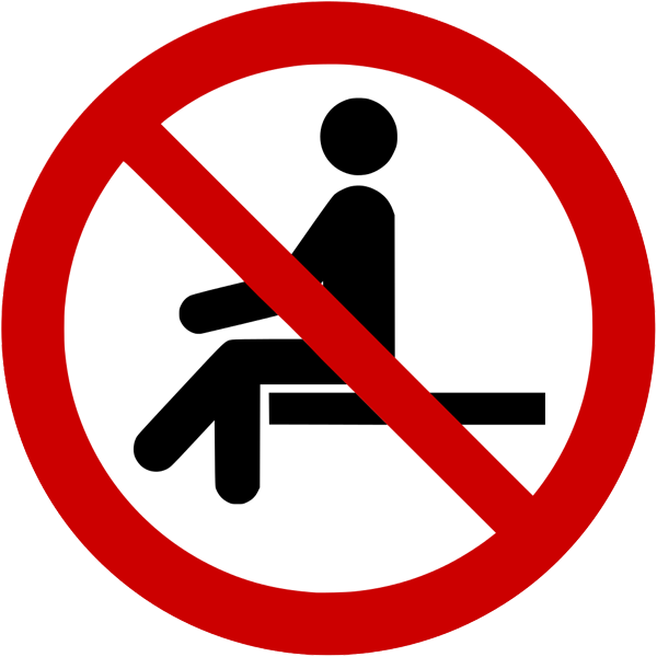 Verbotszeichenaufkleber .018- Sitzen verboten