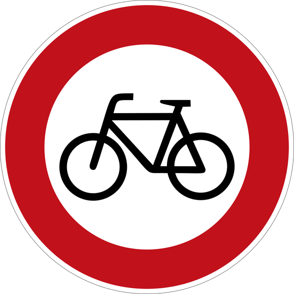 Verkehrszeichen 254 - Verbot für Radverkehr