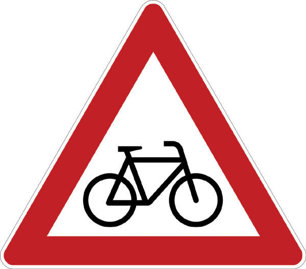 Verkehrszeichen 138.20 - Radverkehr - Aufstellung links