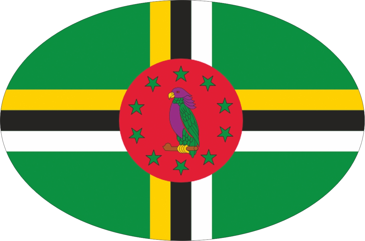 Dominica | Aufkleber in ovaler Form