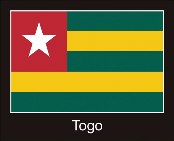 Togo | Aufkleber mit schwarzem Design 