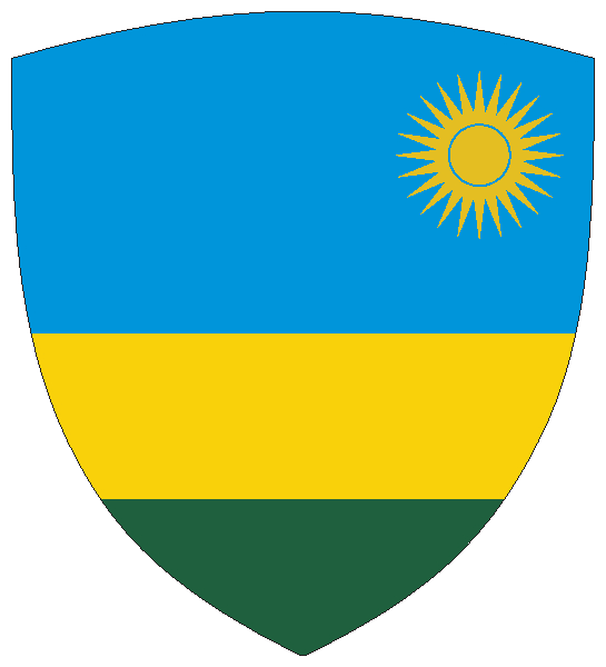 Ruanda | Flagge -wappenförmig