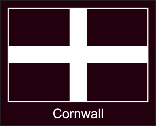 Cornwall | Aufkleber mit schwarzem Design