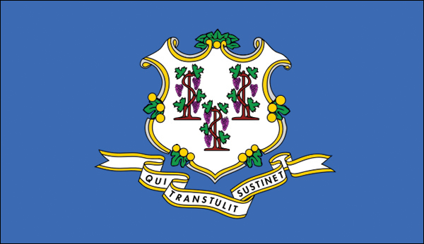 Connecticut | Flagge von Connecticut als Aufkleber