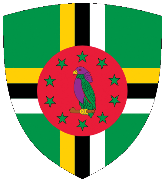 Dominica | Flagge -wappenförmig
