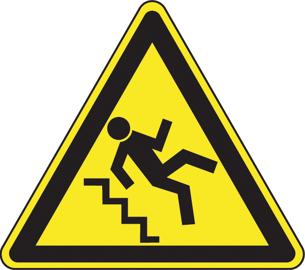 Warnzeichenaufkleber alt .038- Warnung Vorsicht Treppe (alt)