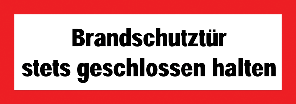 Feuerwehraufkleber .034- Brandschutztür stets geschlossen halten