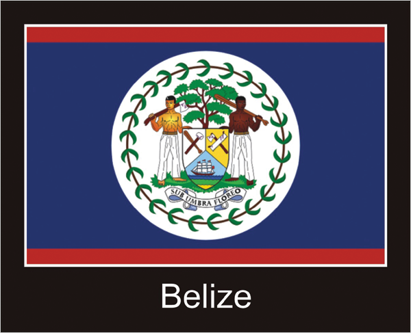 Belize | Aufkleber mit schwarzem Design 
