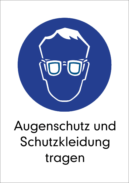 Gebotszeichenaufkleber alt .056- Augenschutz und Schutzkleidung tragen (alt)