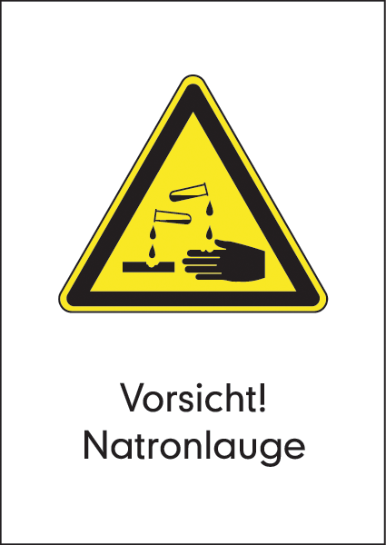 Warnzeichenaufkleber alt .075- Vorsicht! Natronlauge (alt)