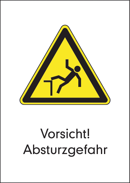 Warnzeichenaufkleber alt .090- Vorsicht! Absturzgefahr (alt)