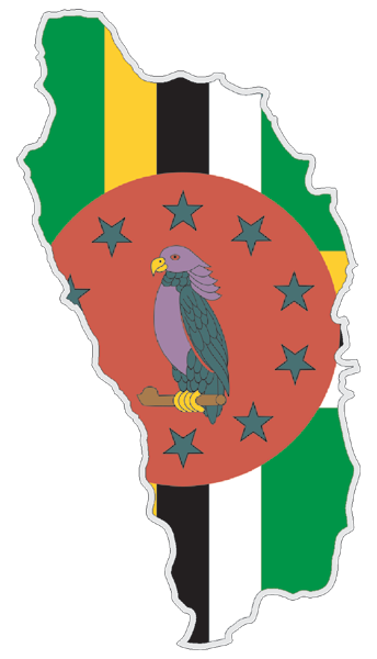 Dominica | Auf Contour geschnittene Flagge