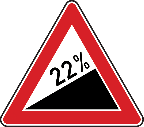 Verkehrszeichen 110.22 - Steigung 22%