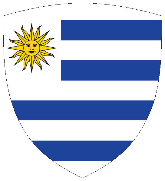 Uruguay | Flagge -wappenförmig