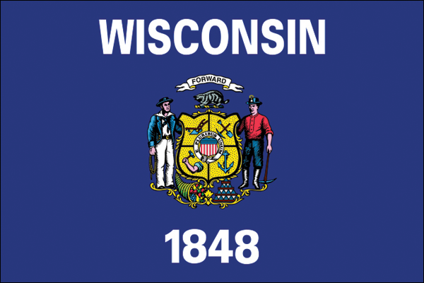 Wisconsin | Flagge von Wisconsin als Aufkleber