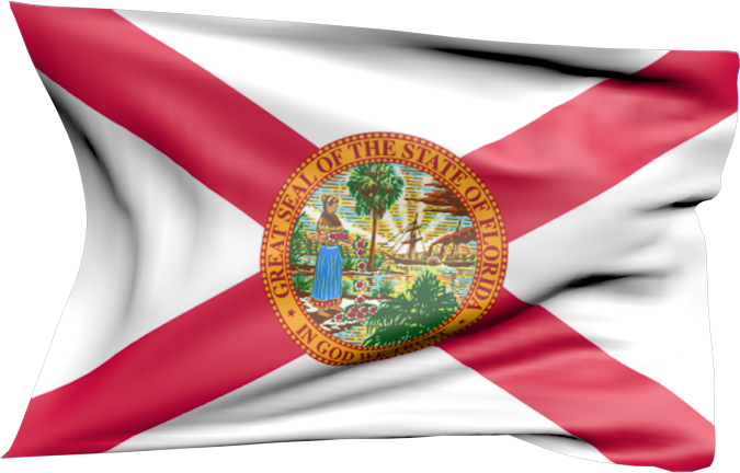 Florida | wehende Flagge von Florida als Aufkleber