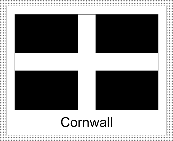 Cornwall | Aufkleber mit weissem Design