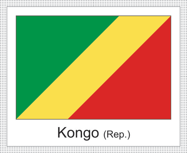 Kongo (Republik) | Aufkleber mit weissem Design