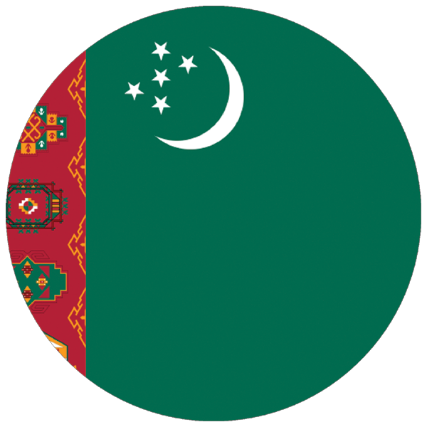 Turkmenistan | round cut sticker
