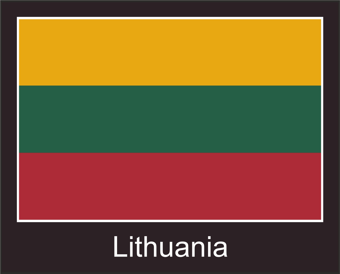 Litauen | Aufkleber mit schwarzem Design 