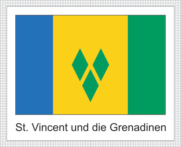 St. Vincent und die Grenadinen | Aufkleber mit weissem Design