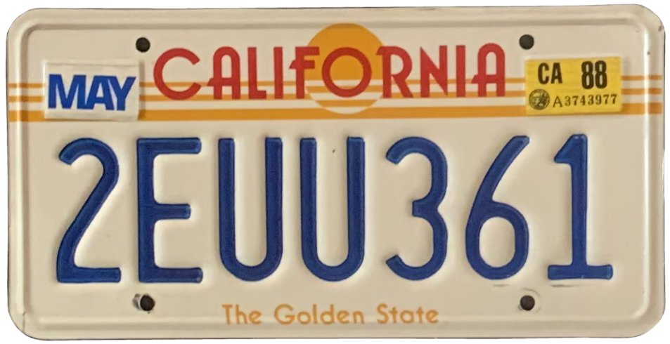 US USA California Kennzeichen License Plate Number Plate Aufkleber 1994 