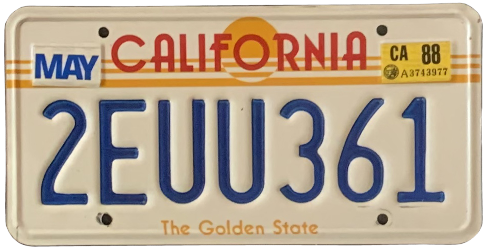 USA-Kennzeichen license plate, California.4 als Aufkleber, 1