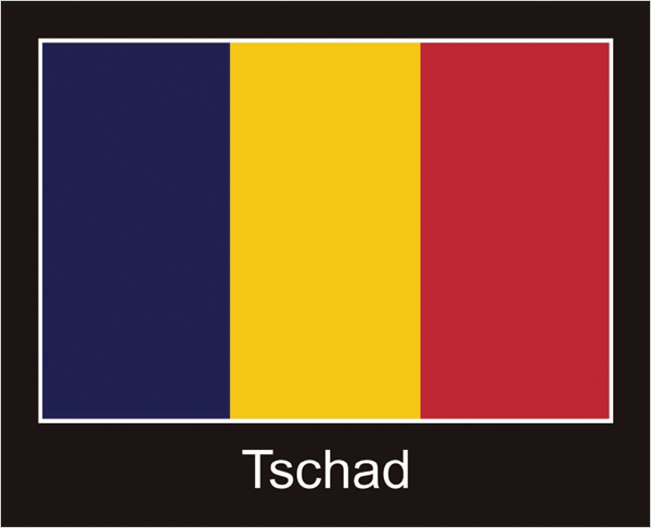Tschad | Aufkleber mit schwarzem Design 