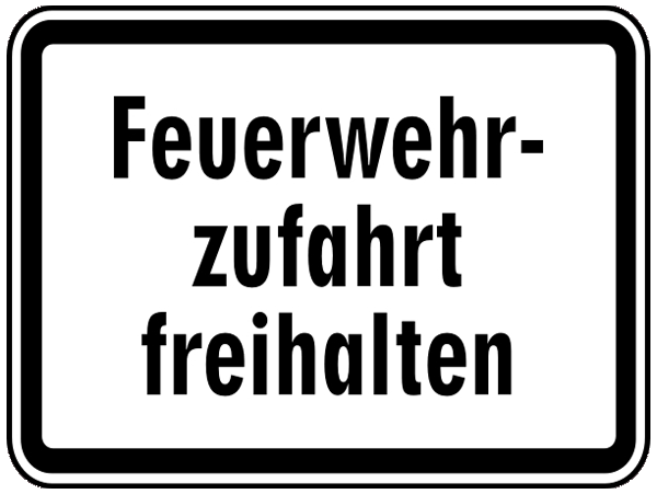 Feuerwehr Aufkleber - Feuerwehrzufahrt freihalten
