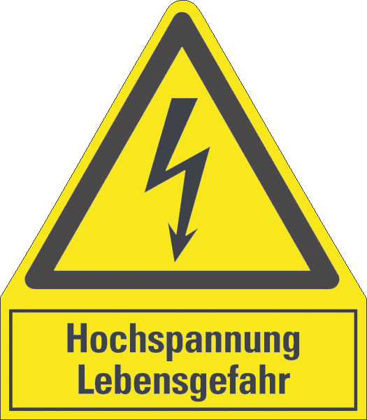 Warnzeichenaufkleber Elektro .001- Hochspannung Lebensgefahr (alt)