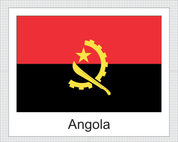 Angola | Aufkleber mit weissem Design