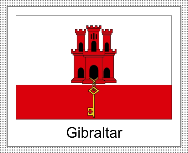 Gibraltar | Aufkleber mit weissem Design