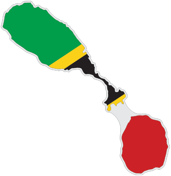 Saint Kitts and Nevis | Flag cut to Contour