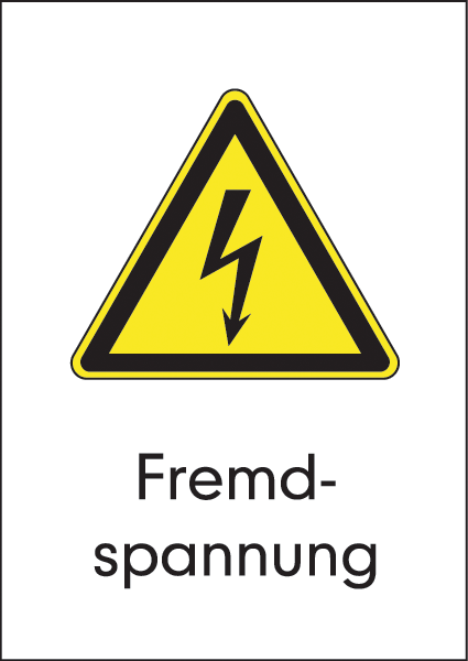 Warnzeichenaufkleber Elektro .027- Fremdspannung (alt)