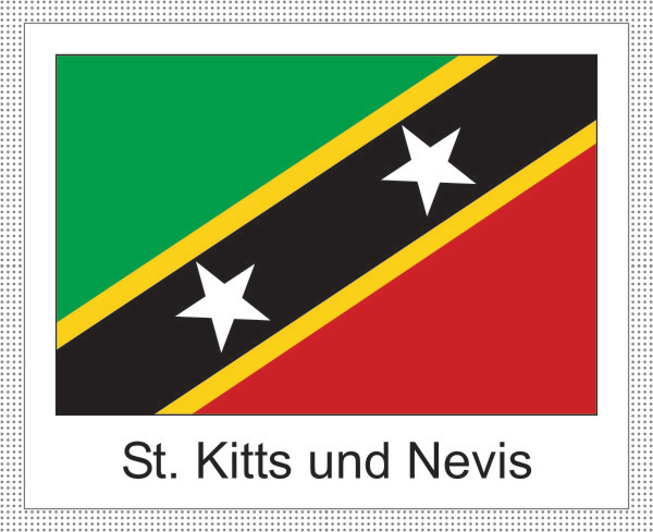 Flagge | St. Kitts und Nevis -weisses Design