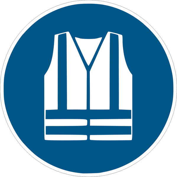 Gebotszeichenaufkleber - M015 Warnweste benutzen