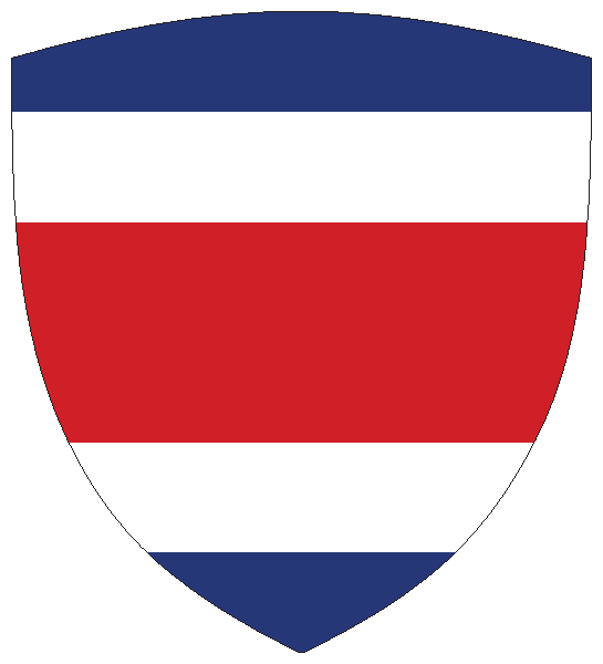 Costa Rica | Flagge -wappenförmig