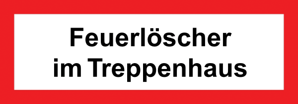 Feuerwehr Aufkleber - Feuerlöscher im Treppenhaus