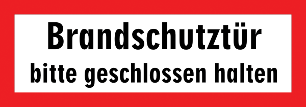 Feuerwehr Aufkleber -Brandschutztür bitte geschlossen halten